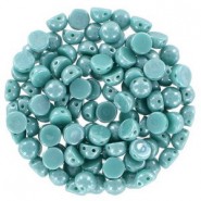 Czech 2-hole Cabochon Perlen 6mm Jade Shimmer